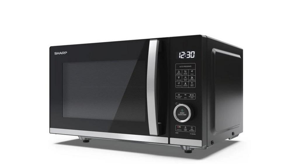 Sharp YC-QG204AU-B 20 Litres Flatbed Microwave Oven with Grill - Black