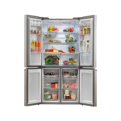 Haier HCR59F19ENMM 90.8cm  Freestanding American Fridge Freezer - Platinum Inox