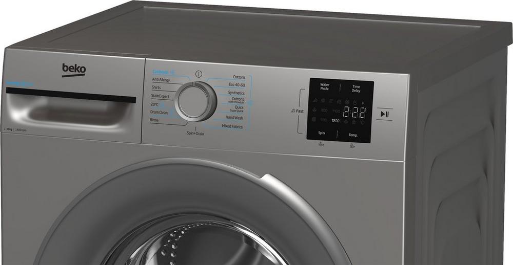 Beko BMN3WT3841S 8kg 1400 Spin Washing Machine - Silver