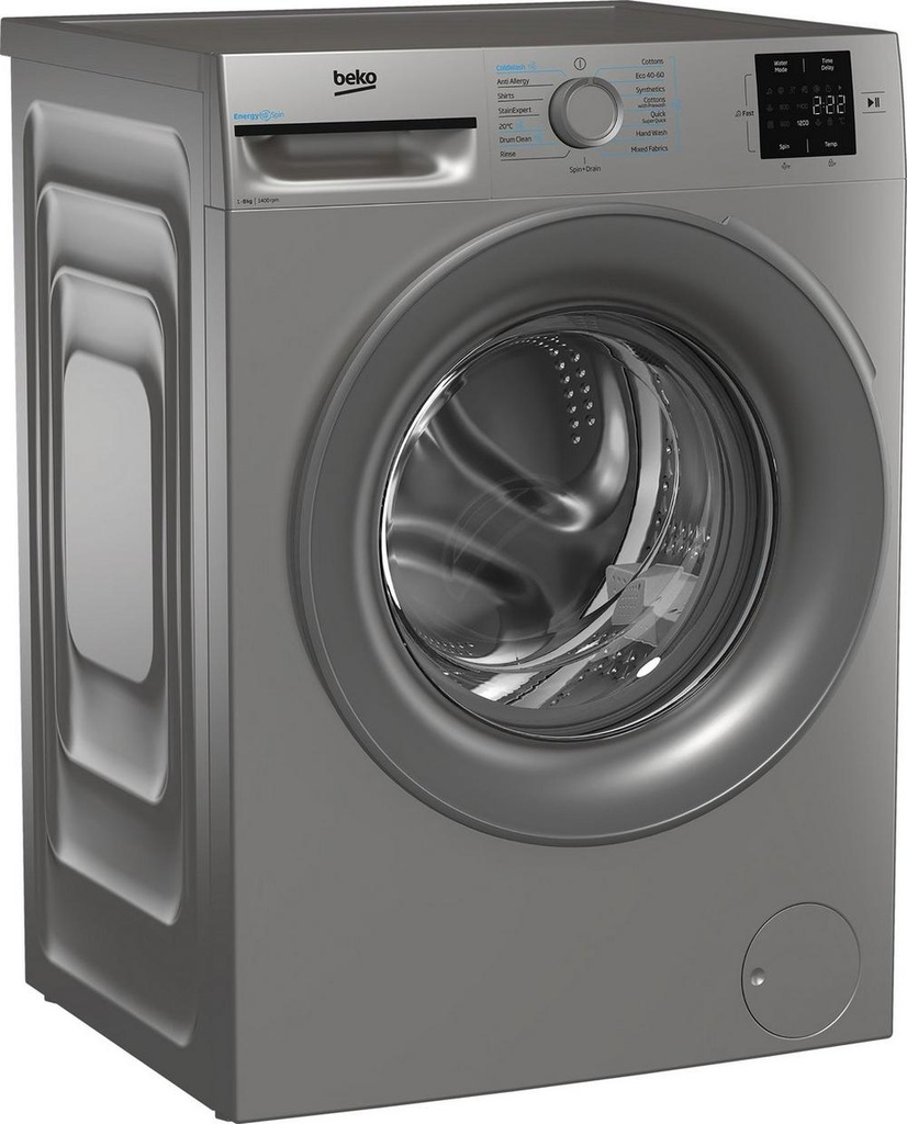 Beko BMN3WT3841S 8kg 1400 Spin Washing Machine - Silver