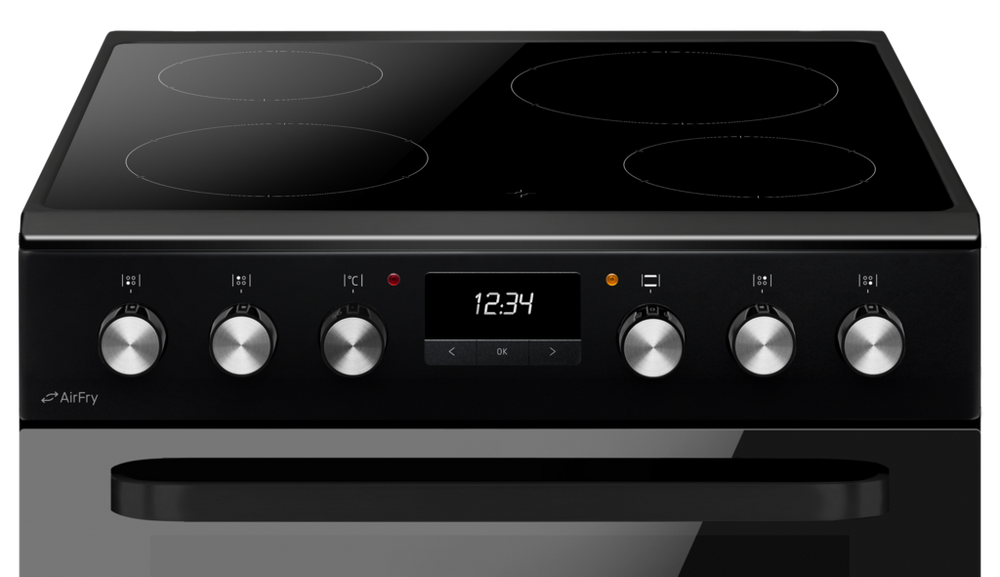 CDA CFC631BL 60cm Double Oven Electric Cooker with Ceramic Hob - Black