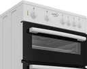 Zenith ZE605W 60cm Twin Cavity Electric Cooker with Glass Hob - White