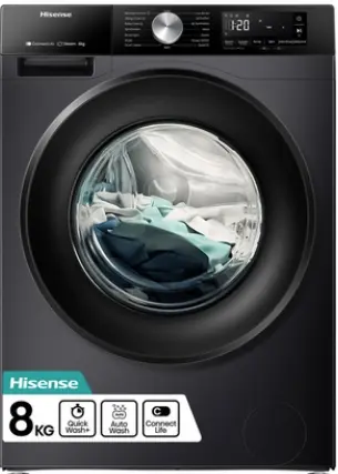 Hisense WF3S8043BB3 8kg 1400 Spin Washing Machine - Black