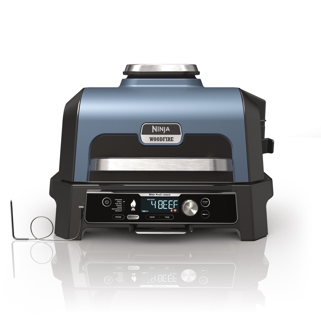 [OG901UK] Ninja OG901UK Woodfire Pro Connect XL Electric BBQ Grill & Smoker - Black/Blue