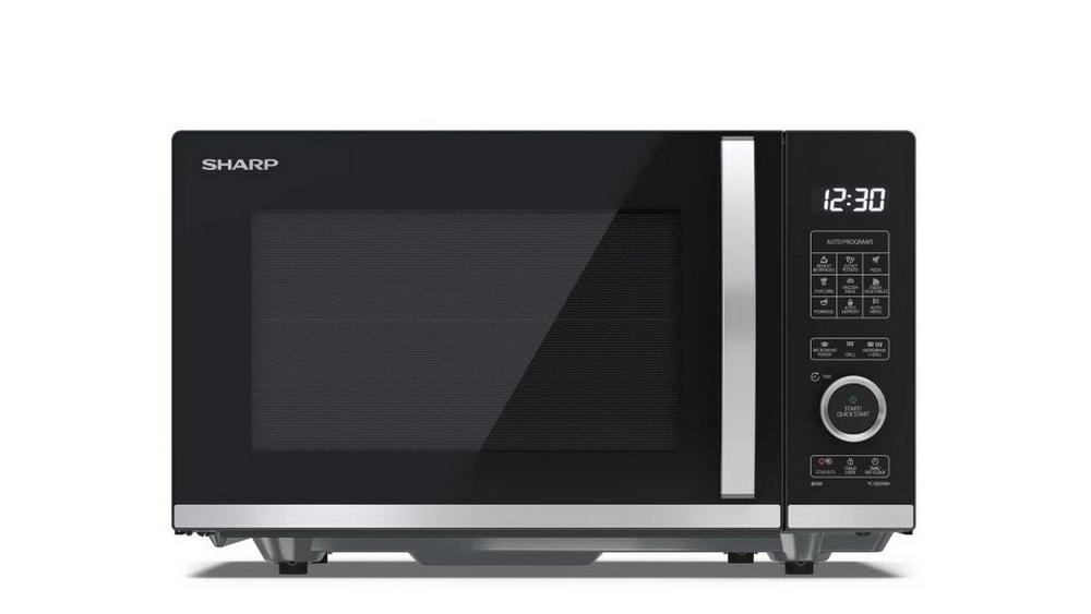 Sharp YC-QG204AU-B 20 Litres Flatbed Microwave Oven with Grill - Black