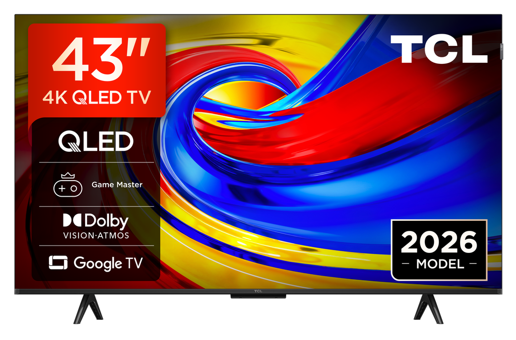 [43P7L-UK] TCL 43P7L-UK 43" 4K HDR QLED Direct LED Google TV - Black