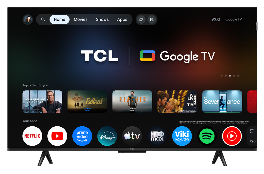 TCL 43P7L-UK 43" 4K HDR QLED Direct LED Google TV - Black