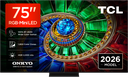 TCL 75RM7L-UK 75" 4K Ultra HD RGB MINI LED Google TV - Black