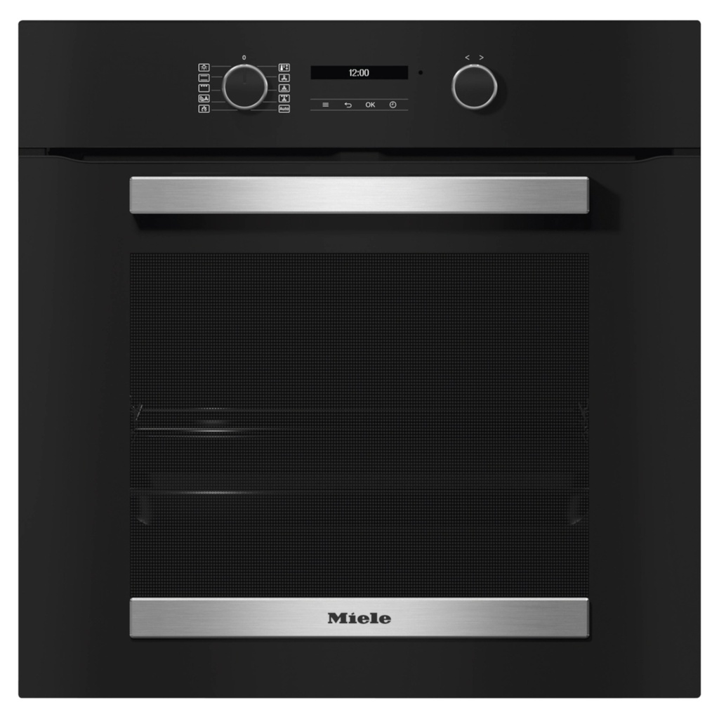 [H 2465 BP] Miele H 2465 BP 59.5cm Built In Electric Single Oven - Black & Stainless Steel