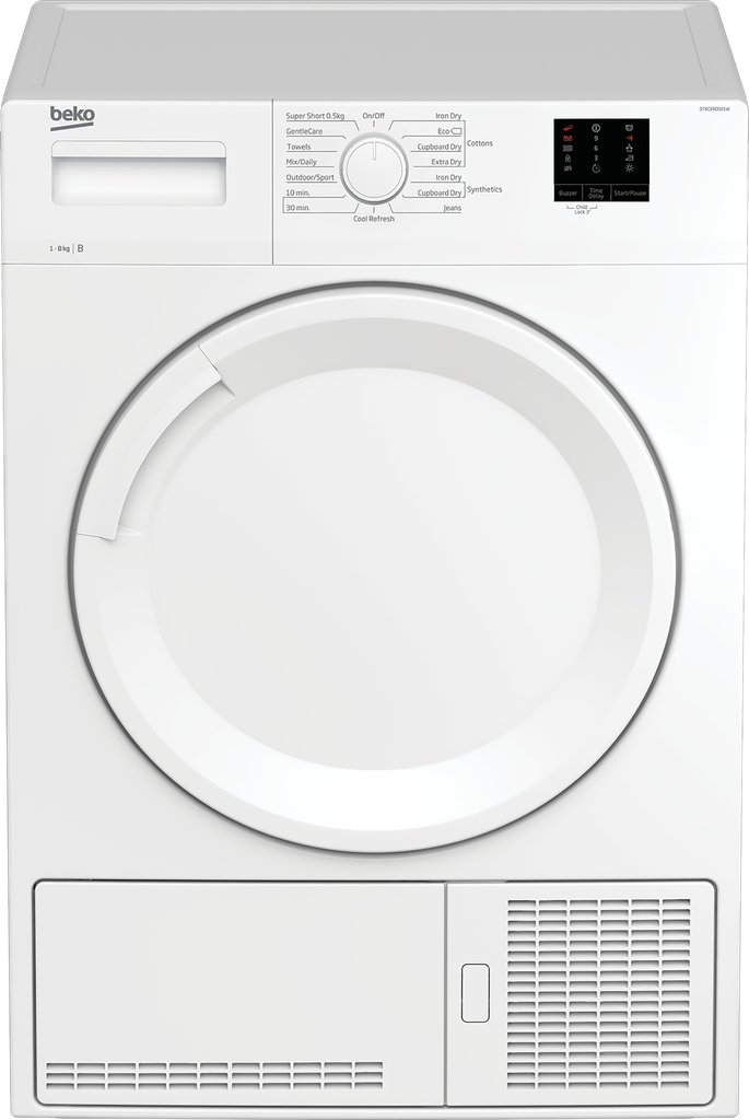 Beko DTKCE80021W 8kg Condenser Tumble Dryer with Sensor Programmes - White