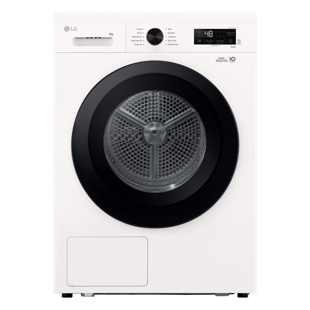 LG Series 2 ThinQ RHX1009NWK 9 kg Heat Pump Tumble Dryer - White