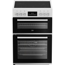 Beko EDC6731W 60cm Double Oven Electric Cooker in White Ceramic Hob