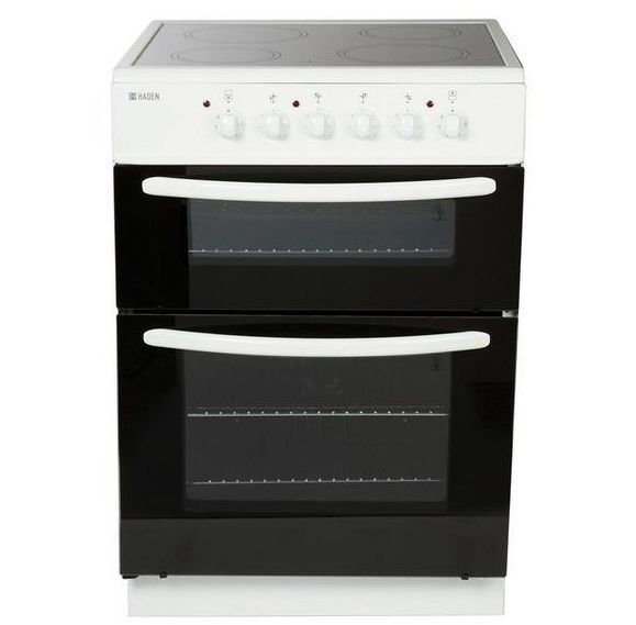 Haden HE60DOMW 60cm Double Oven Electric Cooker with Ceramic Hob - White
