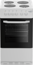 Zenith ZE503W 50cm Electric Single Oven with solid plate - hob White