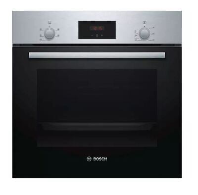 Bosch HHF113BR0B 59.4cm Serie 2 Built In Electric Single Oven with 3D Hot Air - Stainless Steel
