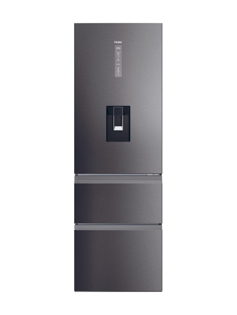 Haier HTW5618EWMP 59.5cm 3D Fridge Freezer - Dark Inox
