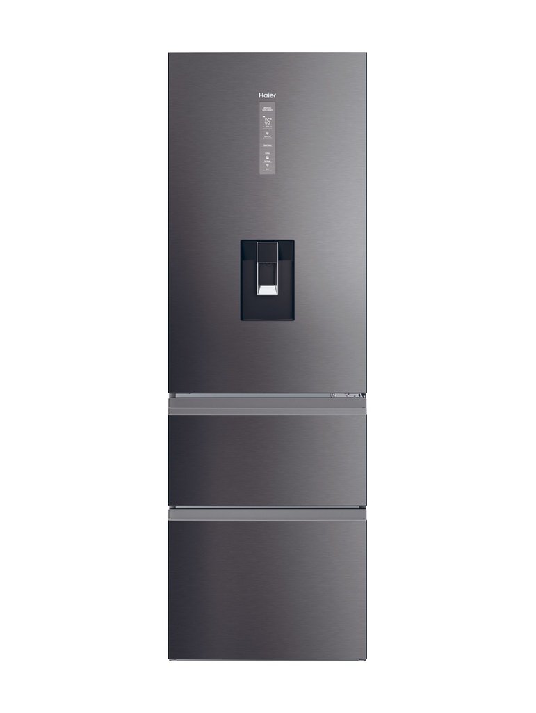 Haier HTW5618EWMP 59.5cm 3D Fridge Freezer - Dark Inox