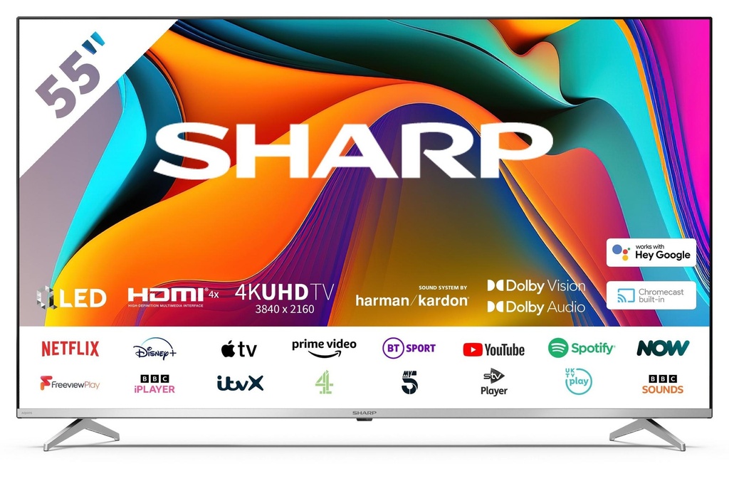 Sharp 4T-C55FP1KL2AB 55" 4K UHD Android Smart TV