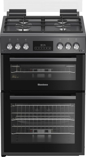[GGRN655N] Blomberg GGRN655N 60cm Double Oven Gas Cooker with Gas Hob - Anthracite