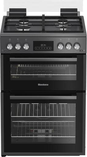 [GGRN655N] Blomberg GGRN655N 60cm Double Oven Gas Cooker with Gas Hob - Anthracite