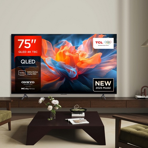 [75T8C-UK] TCL 75T8C-UK 75" 4K QLED HDR Ultra HD Google TV
