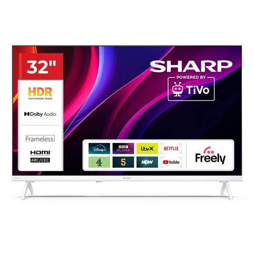 [1T-C32HE2245KW] Sharp 1T-C32HE2245KW 32" HD Ready TiVo Smart TV - White