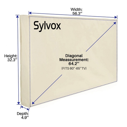 [OT65A1COVER] Sylvox OT65A1 Waterpoor Outdoor TV Cover for 60-65" TVs