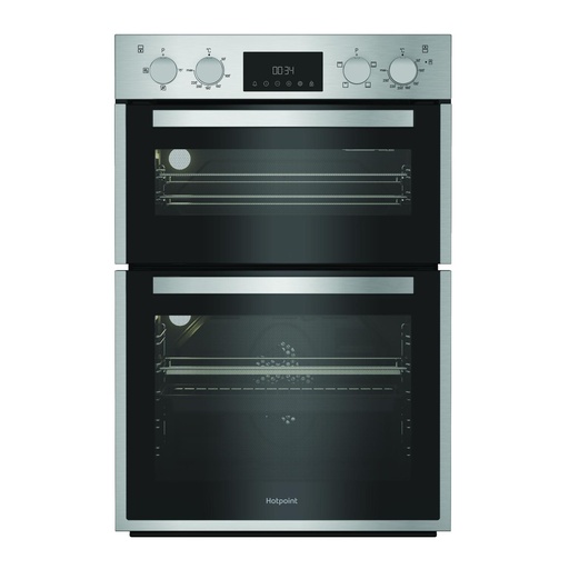 [DIH10DIX] Hotpoint DIH10DIX 59.4cm Built In Electric Double Oven - Silver