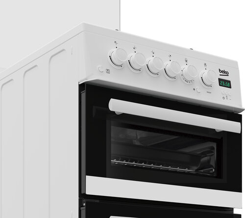 [EDG507W] Beko EDG507W 50cm Twin Cavity Gas Cooker with Gas Hob - White