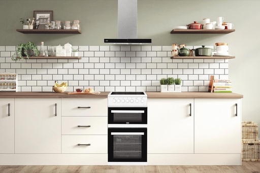 [EDVC503W] Beko EDVC503W 50cm Electric Cooker with Double Oven - White