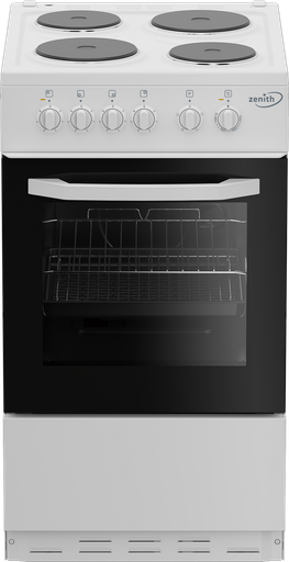 [ZE503W] Zenith ZE503W 50cm Electric Single Oven with solid plate - hob White