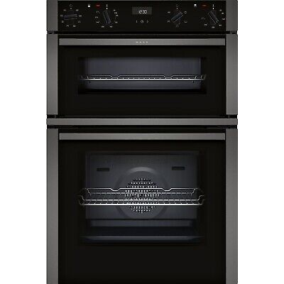 [U1ACE2HG0B] NEFF U1ACE2HG0B 59.4cm Built In Electric Double Oven - Black with Graphite Trim
