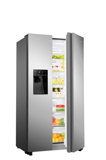 [RS694N4TIE] Hisense RS694N4TIE 91cm No Frost American Style Fridge Freezer - Stainless Steel